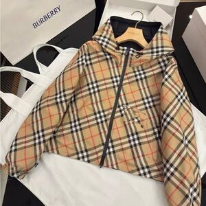 Burberry Tan Check Puffer Jacket